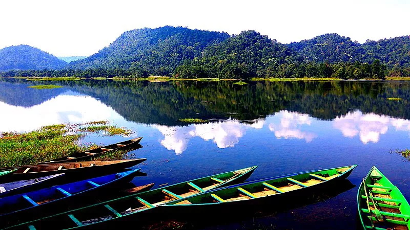 Boating in the natural lake of Assam Chandubi Lake