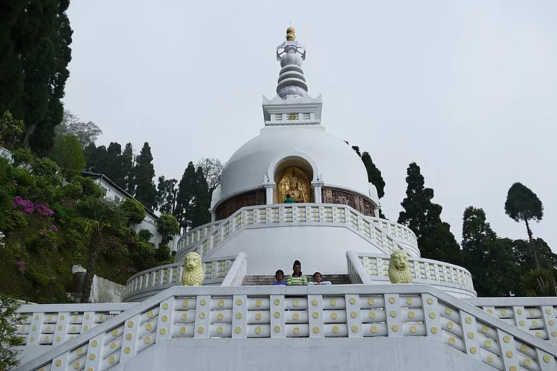 Visit the beautiful Japanese Temple and Peace Pagoda in the hill of Jalapahar