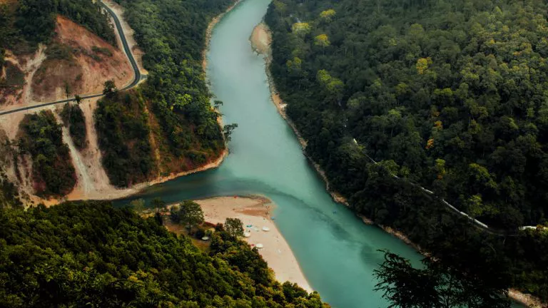 Triveni view from lovers meet view point